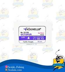 قلاب ماهیگیری سایز 4 کد Youvella-12196 مدل پایه کوتاه