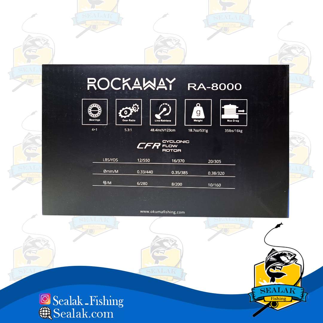 چرخ ماهیگیری برند okuma مدل Rockaway-8000 چرخ ماهیگیری برند okuma مدل Rockaway-8000