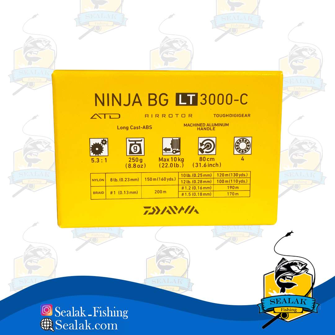 چرخ ماهیگیری برند Daiwa مدل Ninja-3000C کد BG-LT چرخ ماهیگیری برند Daiwa مدل Ninja-3000C کد BG-LT